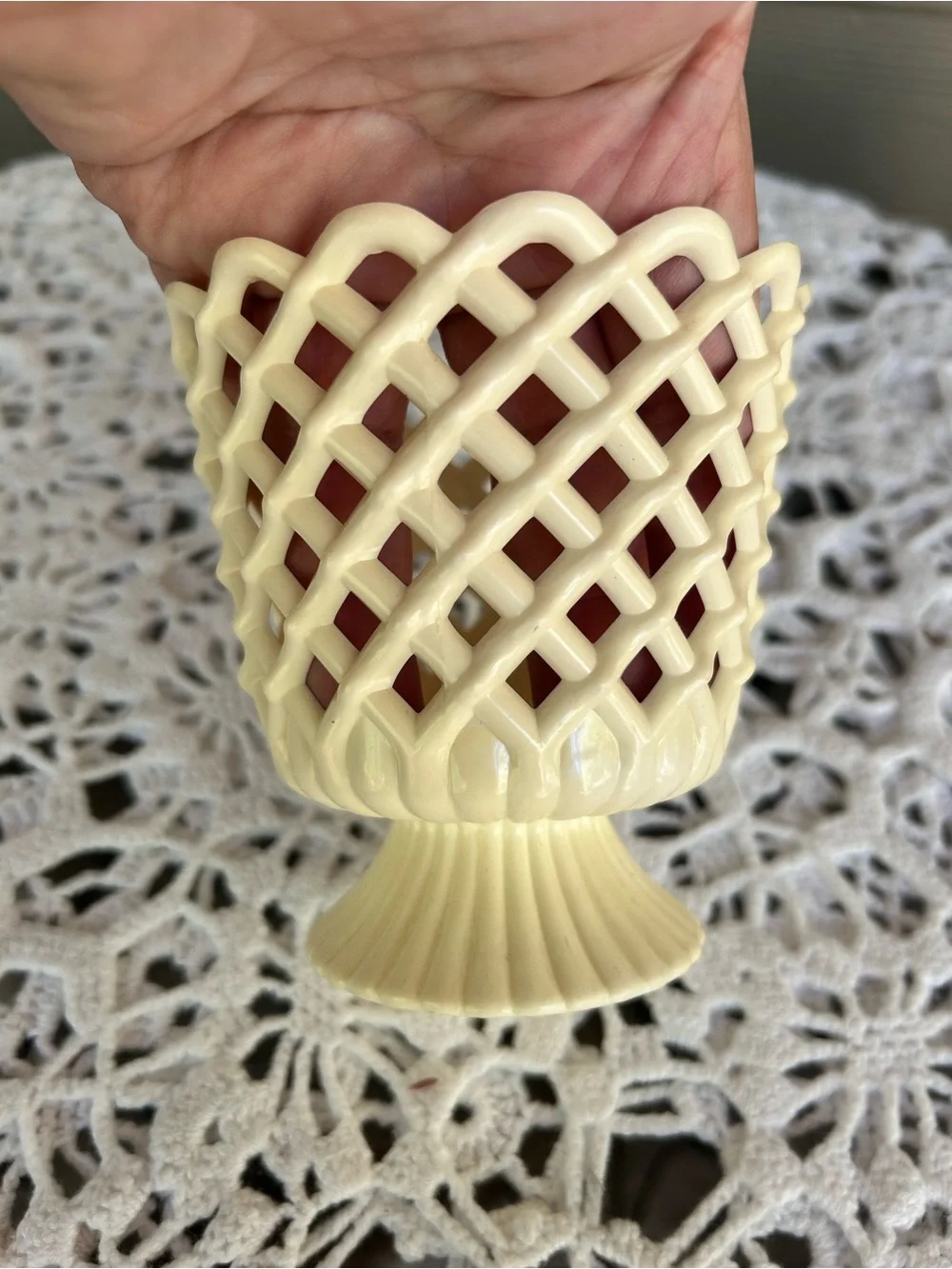 Vintage Small Lattice Planter - Made in Germany